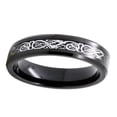 thumbnail image 2 of Slim Beveled Silver Dragon Tungsten Wedding Ring, 2 of 5