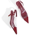 thumbnail image 3 of RONILURN Women's Kitten Heel Pumps Transparent Slingback Closed Pointed Toe Low Heel Dress Shoes Backless Comfortable Clear PVC, 3 of 8