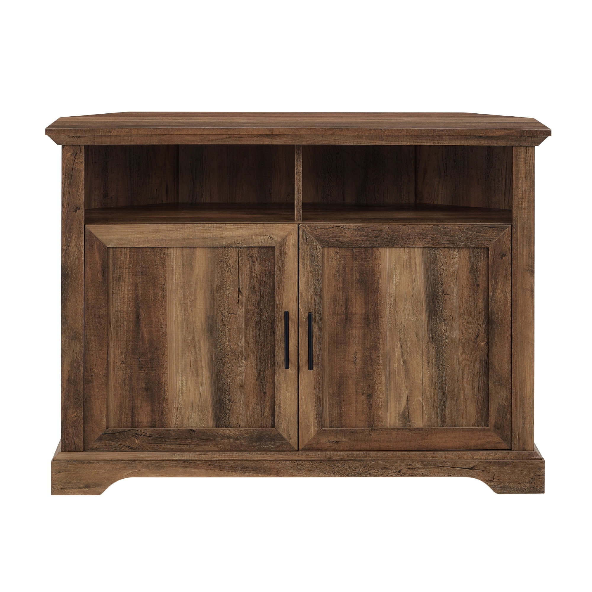 Walker Edison Two-Door Corner TV Stand for TVs up to 48", Reclaimed Barnwood