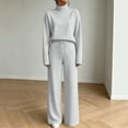 thumbnail image 7 of Yutgune Women's 2 Piece Sweatsuit Mock Neck Long Sleeve Sweatshirt Drawstring Wide Leg Pants Casual Lounge Set, 7 of 7