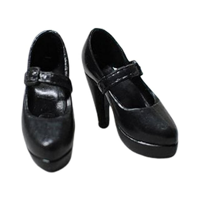 1 par de muñeca accesorios de juguete Hecho muñeca de escala Negro Zulema Zapato de muñeca BJD