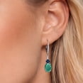 thumbnail image 3 of Gem Stone King 925 Sterling Silver Green Malachite and Blue Sapphire Dangle Earrings for Women with Lab Grown Diamond (5.73 Cttw, Oval 9X7MM), 3 of 6