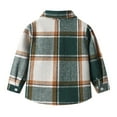 thumbnail image 4 of SonxaHe Toddler Boys' Jackets Plaid Turndown Collar Long Sleeve Shirt Children Sports Cozy Loose Autumn Jackets Green,Sized 4-5, 4 of 8