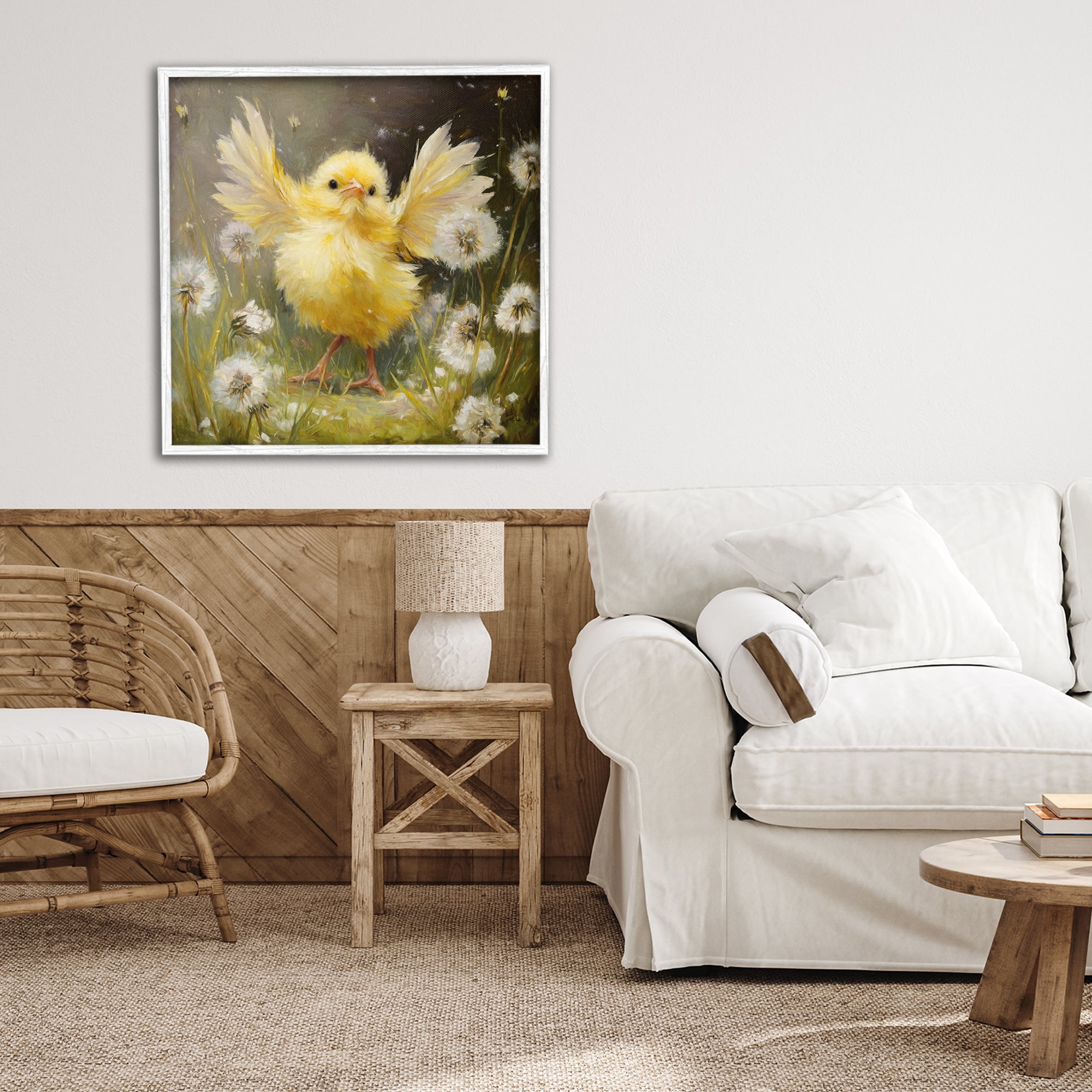 Stupell Industries Free As A Peep Chick White Framed Giclee Art, design by Tina LeCour