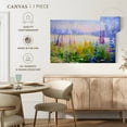 thumbnail image 5 of Elephant Stock Floral Wall Art - Horizontal Canvas Wall Art - Living Room Wall Decor - Nature Canvas - Purple And Blue Decor - 36" x 24", 5 of 8