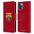 thumbnail image 1 of Head Case Designs Officially Licensed FC Barcelona Crest Red Leather Book Wallet Case Cover Compatible with Apple iPhone 11 Pro, 1 of 6