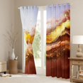 thumbnail image 3 of Manfei Marble Blackout Curtains, Store Pattern Print Curtains Pack of 2 (42x84 Each), Brown and Gold, 3 of 6