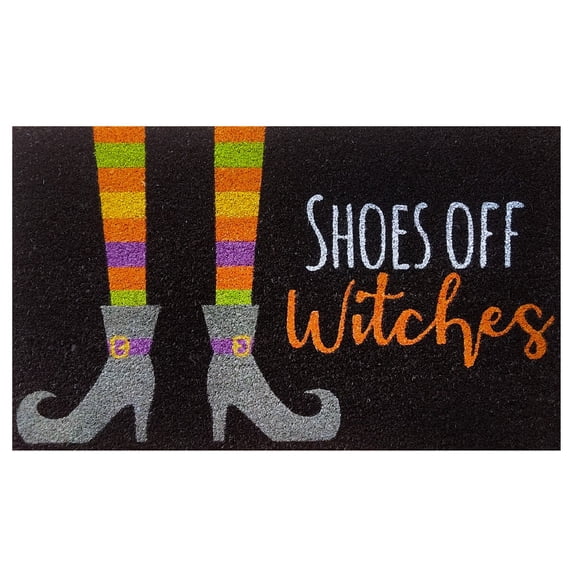 Briarwood Lane Everyday Halloween Coir Doormat 30x18 Shoes Off Witches For Halloween Coir Doormat