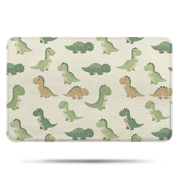 Cartoon Dinosaurs Bathroom Rugs Mat,Non Slip Microfiber Bathroom Rug,Rubber Backing,Soft Bathroom Mats for Bathroom Floor,Tub and Shower,17x27in(43x68cm)