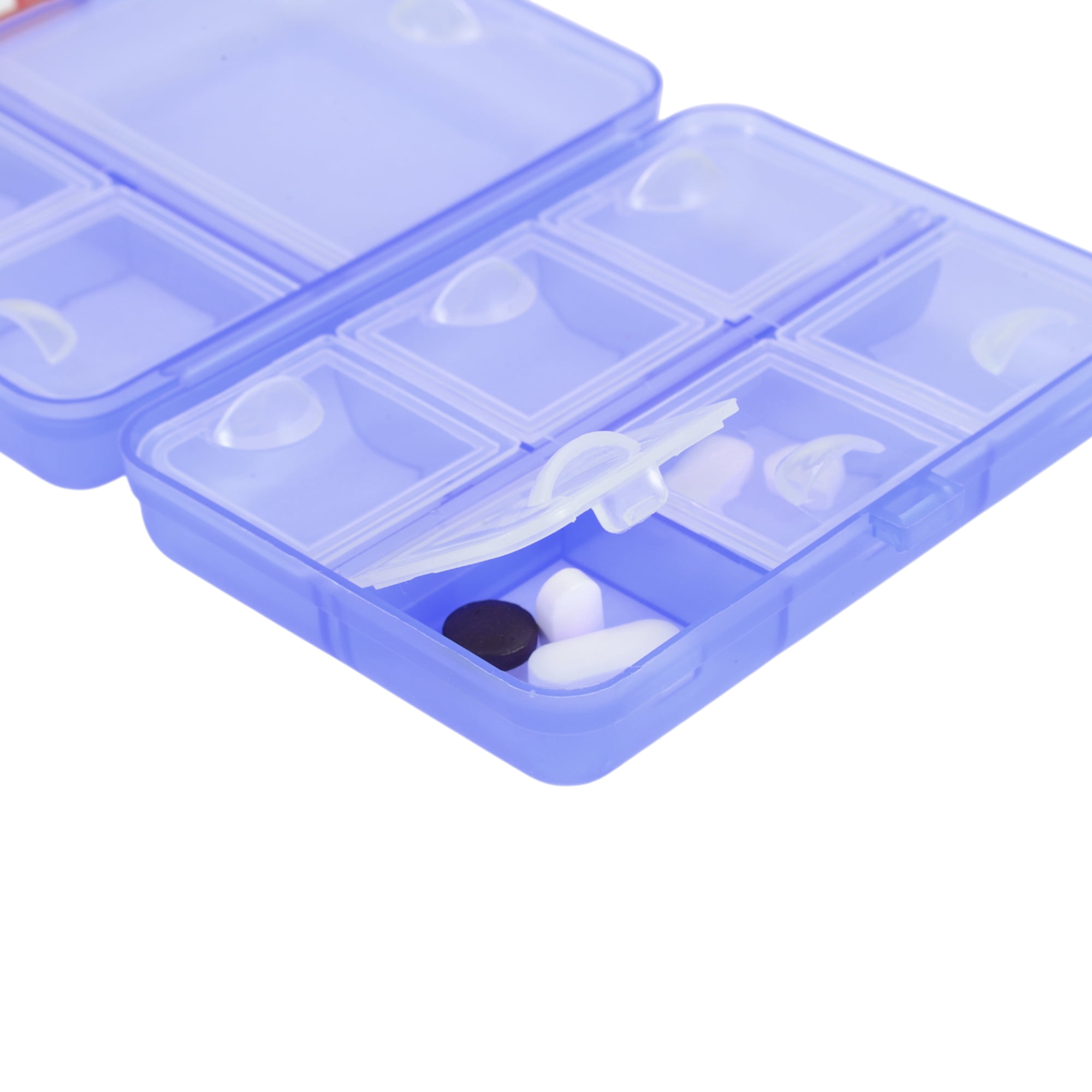 Unique Bargains 9 Grids Double Layer Pill Case for Travel 1 Pc Blue