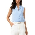 thumbnail image 1 of TANK TOP REFINADO Para Mujeres Verano V Cuello Negocios Elegante Casual Sin Mangas Blusa Camiseta XS Azul, 1 of 6