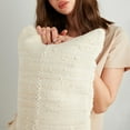 thumbnail image 5 of PILLOWPIA Chindi Handwoven Rag Rug Lumbar Pillow Cover, Heavy Cream, 12" x 24", 100% Cotton, Visible Brass Zipper, 5 of 9