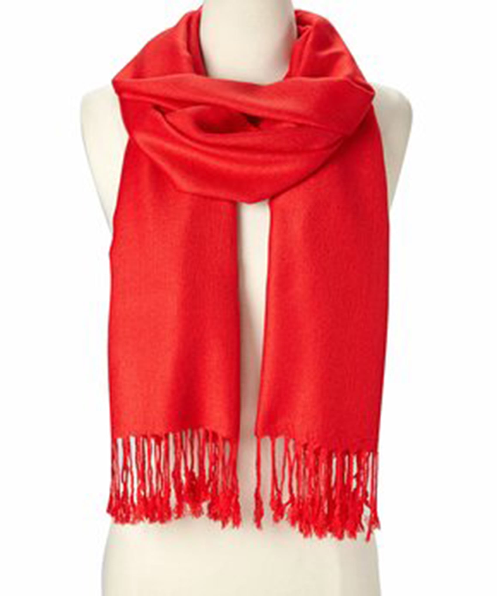 Oussum Bright Red Solid Scarfs for Women Fashion Warm Neck Womens