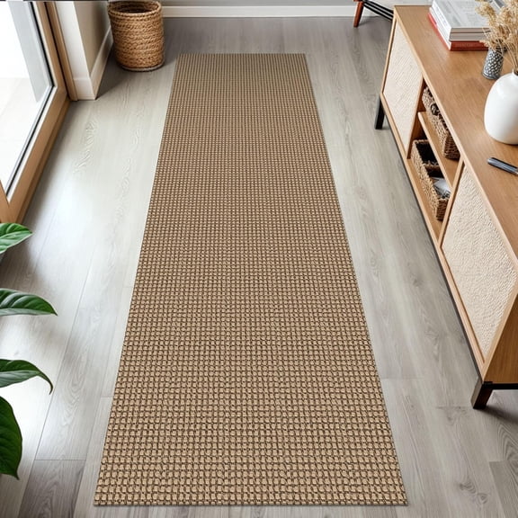 Long Runners for Hallways 2x12 ft Washable Kitchen Runner Non Slip Rubber Backed Hallway Rugs Cotton Entryway Runner Rug Floor Carpet for Indoor Hall, Backdoor, Kitchen, Orange/Tan