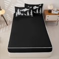 thumbnail image 4 of Homewish Kids Camping Zipper Full Size Comforter Sets with Fitted Sheet and 2 Pillowcases For Camper Gifts,Rustic Country Style Zipper Bedding Set For Kids,Black Reversible,4-Piece, 4 of 7
