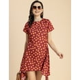 thumbnail image 3 of Moomaya Stylish Printed Georgette Short Sleeve Asymmetric Dress - Cocktail Dress, 3 of 9