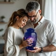 thumbnail image 4 of MUKTIVE Daisy Urns for Adult Ashes Men - Blue Large Urns for Human Ashes Adult Male - Purple Decorative Urn for Mother - 10 Inch Cremation Urn for Female, 4 of 7