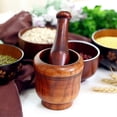 thumbnail image 4 of Wooden Mortar and Pestle Set,Mortar and Pestle Wood Wooden Mortar Pestle Grinding Bowl Set Garlic C, 4 of 5