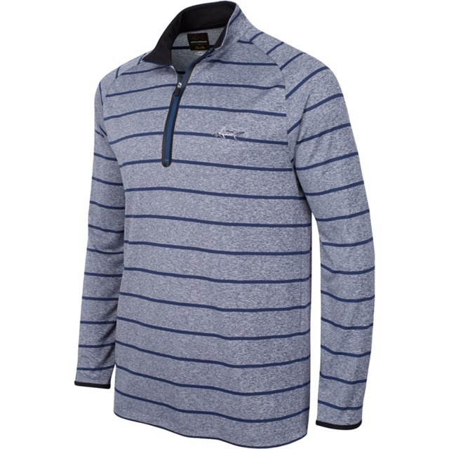 Greg Norman playera básica a rayas para hombre, azul, extragrande Greg Norman Camiseta básica
