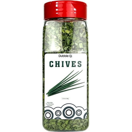 Dried Chives - 1.2 oz - Dehydrated Cut Chives ⦾ Non GMO, Kosher, Halal, and Gluten Free ⦾ Dubble O Brand