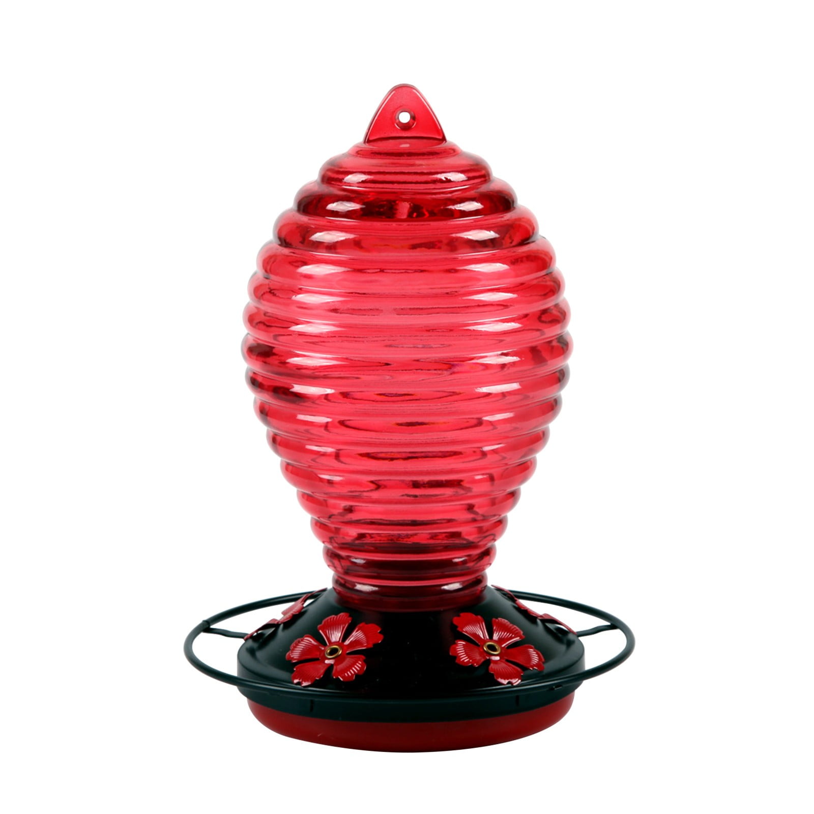 Harpi Hummingbird Feeder with 5 Perches, Hand Blown Glass Hummingbird Feeders for Outdoors Hanging Ant and Bee Proof, Large Capacity Bird Feeders for Outdoors Garden Yard Décor