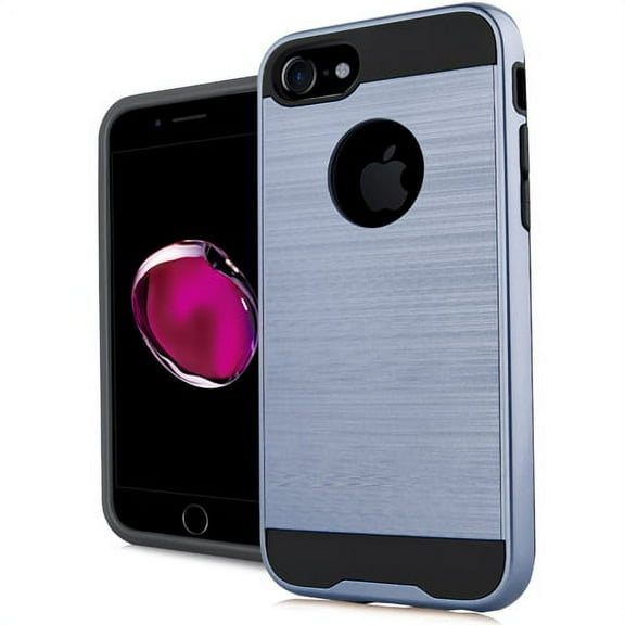 Apple iPhone 8, iPhone 7, iPhone 6 /6S Phone Case Slim Hybrid Shockproof Impact Rubber Dual Layer Rugged Protective Hard PC Bumper & Soft TPU Back Cover Black /Blue Case for Apple iPhone 8, 7, 6S, 6