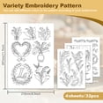 thumbnail image 2 of 32Pcs Lily of The Valley Water Soluble Hand Sewing Stabilizers 8.3"x11.7" Flower Embroidery Pattern 4 Floral Stick and Stitch Embroidery Paper, 2 of 7