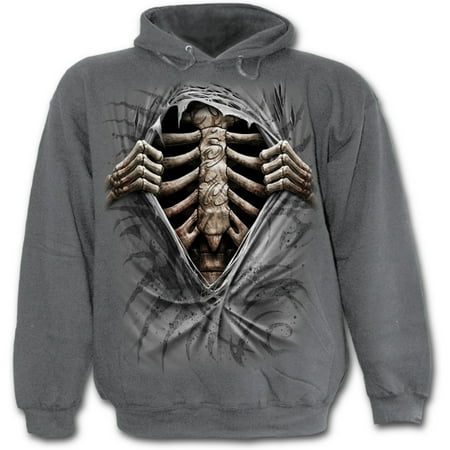Super Spiral - Spiral Direct SUPER BAD Cotton Kids Hoody CharcoalTribal |Skeleton |Rips |Undead