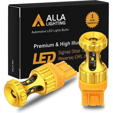 

Alla Lighting 7440 7443 Amber Yellow LED Turn Signal Lights Bulbs 3000lm Extreme Super Bright Blinker Lights T20 Wedge 7441 7444 W21W 7442