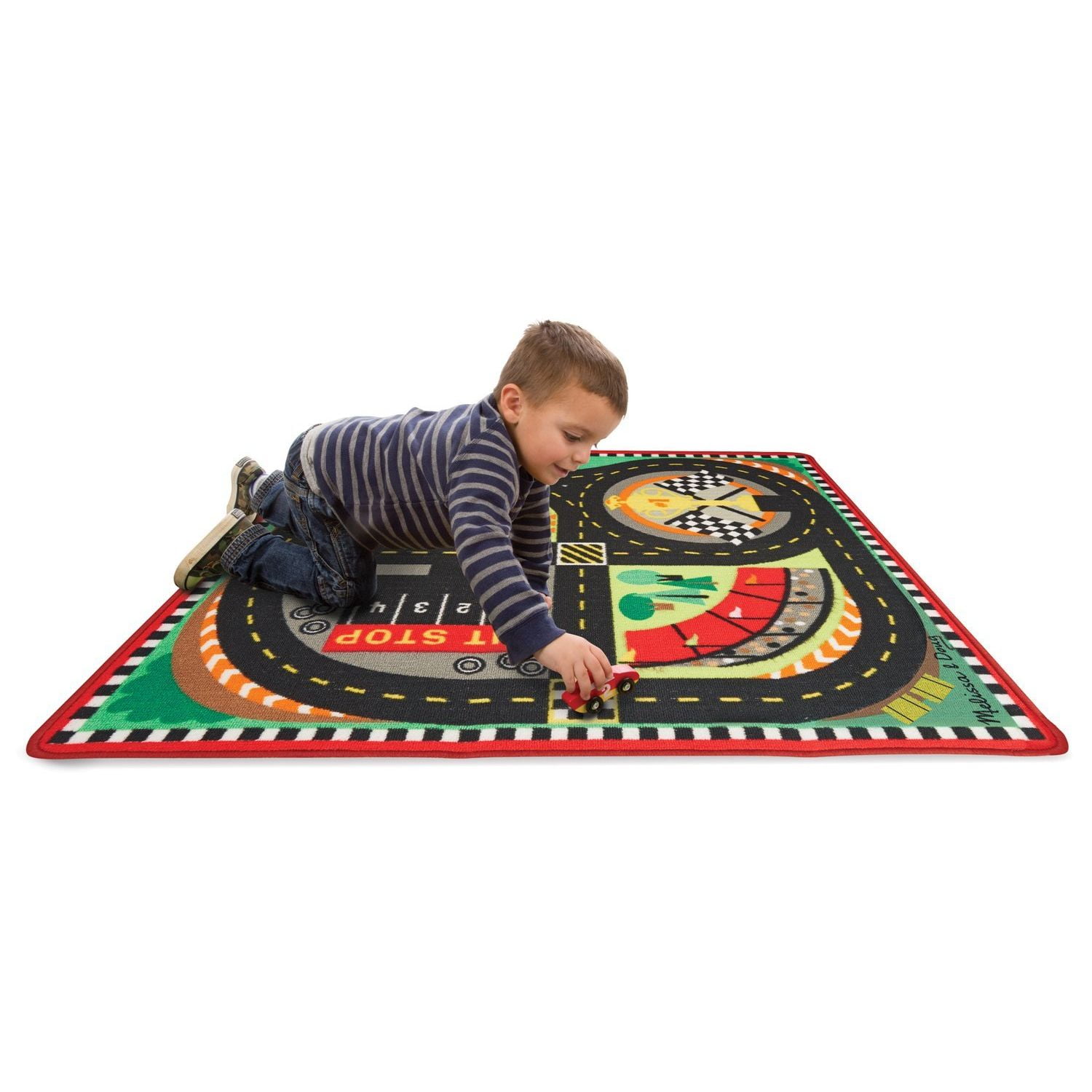 melissa and doug race car rug