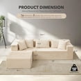 thumbnail image 7 of EuKer Sectional Couch, 105.7" Oversized Sofa Bed with Deep Seat for Living Room, Bedroom, Beige, 7 of 7
