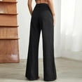 thumbnail image 6 of BKQCNKM Womens Jeans Women'S Casual High Waisted Button Long Solid Color Elongated Straight Leg Wide Leg Jeans Wide Leg Pants For Women Women'S Pants Black M, 6 of 7