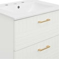 thumbnail image 2 of Pemberly Row 24" Modern Wood/Ceramic Bathroom Vanity in White, 2 of 8