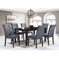 thumbnail image 1 of Roxy 7Pc Solid Wood Dining Set (60" x 36") - Dark Grey, 1 of 5