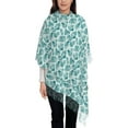 thumbnail image 3 of Fotbe Teal turquoise shell Print Womens Fall Winter Scarf Tassel Soft Warm Blanket Scarves Womens Shawl Wraps, 3 of 8