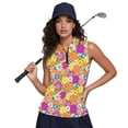 thumbnail image 3 of Aplkyhs Colorful Retro Floral Women's Golf Sleeveless Shirt Moisture Wicking Women's Sleeveless Shirts for Golf,Tennis,Hiking,Running,Gym Lightweight Racerback Design Moisture Wicking, 3 of 7