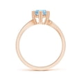 thumbnail image 2 of ANGARA Natural Heart Prong-Set Round Aquamarine Solitaire Engagement Ring in 14K Rose Gold for Women (Size-6mm) | March Birthstone, Anniversary, Jewelry Gift for Women | Natural Aquamarine Ring, 2 of 8