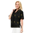thumbnail image 3 of HAPPY BAY Women's Casual Blouse Shirt Solid Blouses Short Sleeve Button Down Dress Tops Tee Shirts Hawaiian T Shirt for Women S plus-size Black_X383, 3 of 3