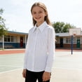 thumbnail image 6 of HAOTAGS Button-Up Shirts for Girls,School Uniform Long Sleeve Comfortable Causal Shirts White 11 T, 6 of 9