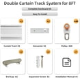 thumbnail image 7 of Double Curtain Track Ceiling Mount, Silent Aluminum Track Curtain Rail, Heavy-Duty Double Row Ceiling Curtain Tracks Rod Sliding Rails for Curtains, Room Divider for Living Room Bedroom (8FT), 7 of 7
