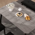 thumbnail image 6 of Soonbuy Dining Table Set for 4, Sturdy Wooden Kitchen Table with Chamfer Design and Metal legs, Upholstered Bench & 2 Classic Dinner Chairs, Kitchen and Dining Set for Home Dinner, Party, Apartment, 6 of 9