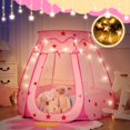 thumbnail image 2 of Play Tent Suncuber Pop Up Princess con luz de estrella para niña, 2 of 7