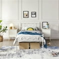 thumbnail image 2 of Alden Design X-Design Headboard & Footboard Metal Twin Bed, White, 2 of 7