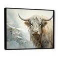 thumbnail image 2 of Designart "Minimalistic Beige Yak Art II" Yaks Floater Framed Canvas Wall Art, 2 of 5