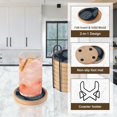 thumbnail image 5 of Wood Coasters Set of 8 with Holder, Cewiru Cup Mat for Drinks, Absorbent Coasters with Felt Insert for Coffee Table Protection, Modern Style Home Dining Table Decor, 4.3" Black, 5 of 5