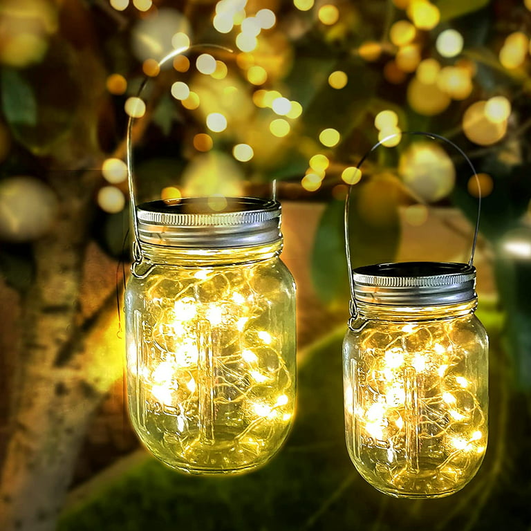 Decorman Solar Mason Jar Lights, 12 Pack 30 LED Fairy Star Firefly String  Lids Lights with 12 Hangers for Patio Yard Garden Party Wedding Christmas  Decoration(Jars Not Included) (12 Pack, Colorful) 