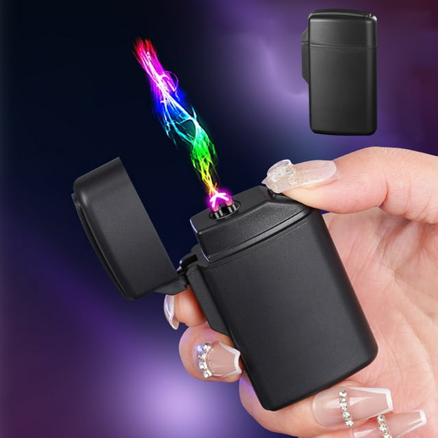 ABPWLY Electronic Lighter USB Rechargeable Windproof Double Arc for Cigarettes Camping Outdoor Portable Pocket Size Multiple Colors