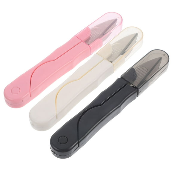 3Pcs Yarn Scissors Cross-Stitch Scissors Thread Clippers U-Shape Scissors Household Tool Mixed Color