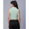 thumbnail image 3 of Moomaya Solid Tank Tops For Women, Sleeveless Collar Neck Shirt Crop Top Blouse, 3 of 7