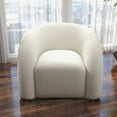 thumbnail image 2 of SEYNAR Teddy Swivel Rainbow shape Chair Accent Chair, Comfy Boucle Barrel Garden Armchair Sofa for Living Room, 2 of 10